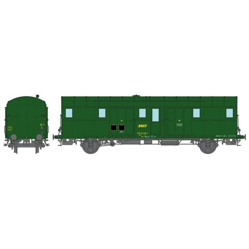 REE- FOURGON OCEM 32 Vert 301 sans feux, câblot 1500V REGION SUD-OUEST SNCF N°50 87 93-17 019-4 Ep.IV