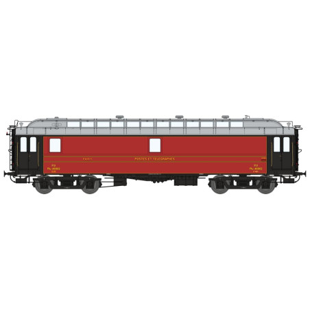 Ambulant OCEM 16m PAyi rouge foncé, toit gris clair, bogie Y2, N° 46902 Ep.II - PO